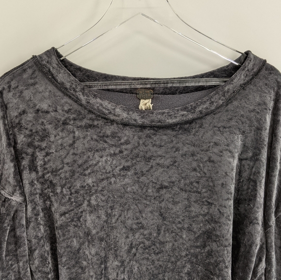 We The Free Crushed Velvet Grey Milan Layering Top - Picture 3 of 8